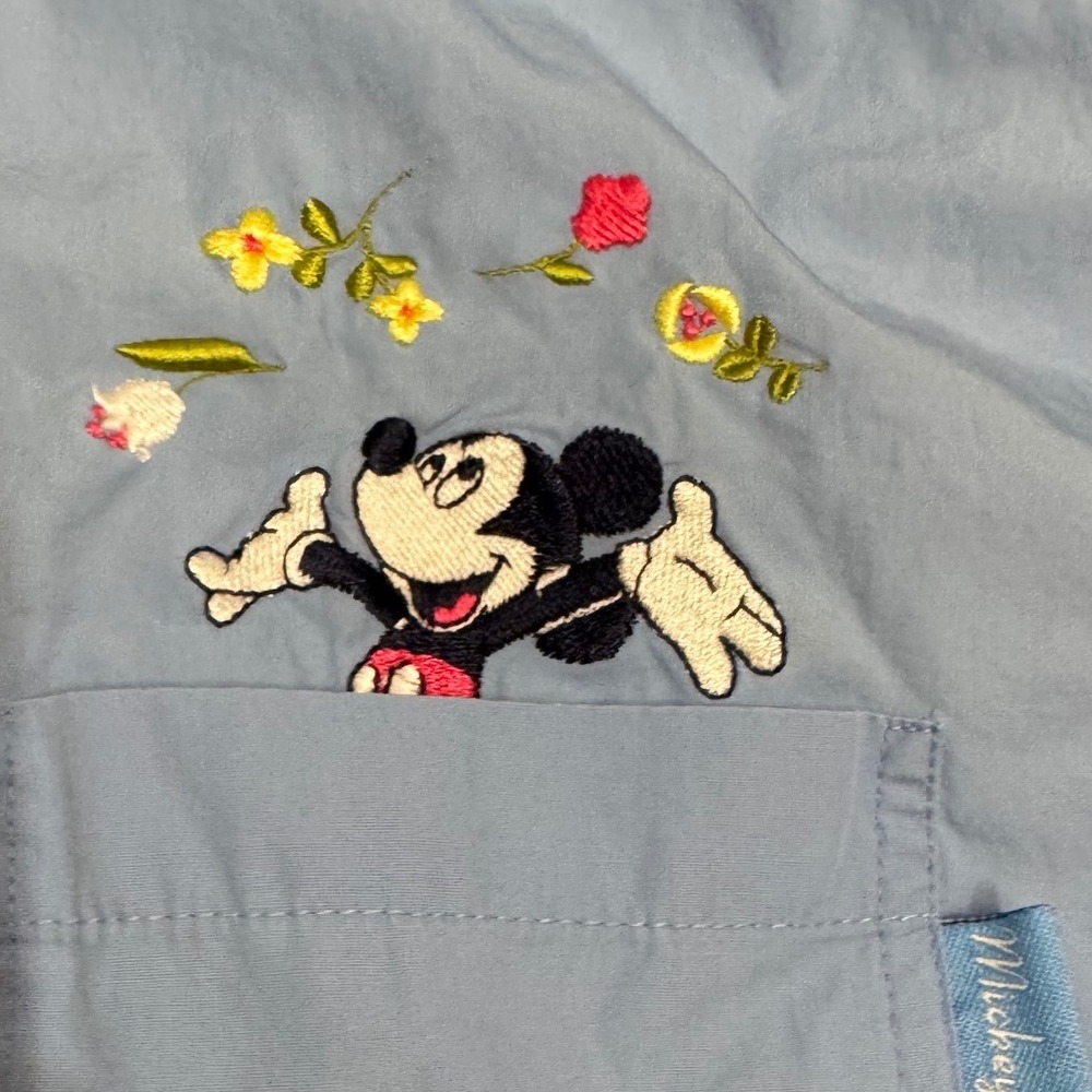 90's Disney Jerry Leigh Mickey Mouse Blue Button Down Embroidered‎ Size 26/28W
